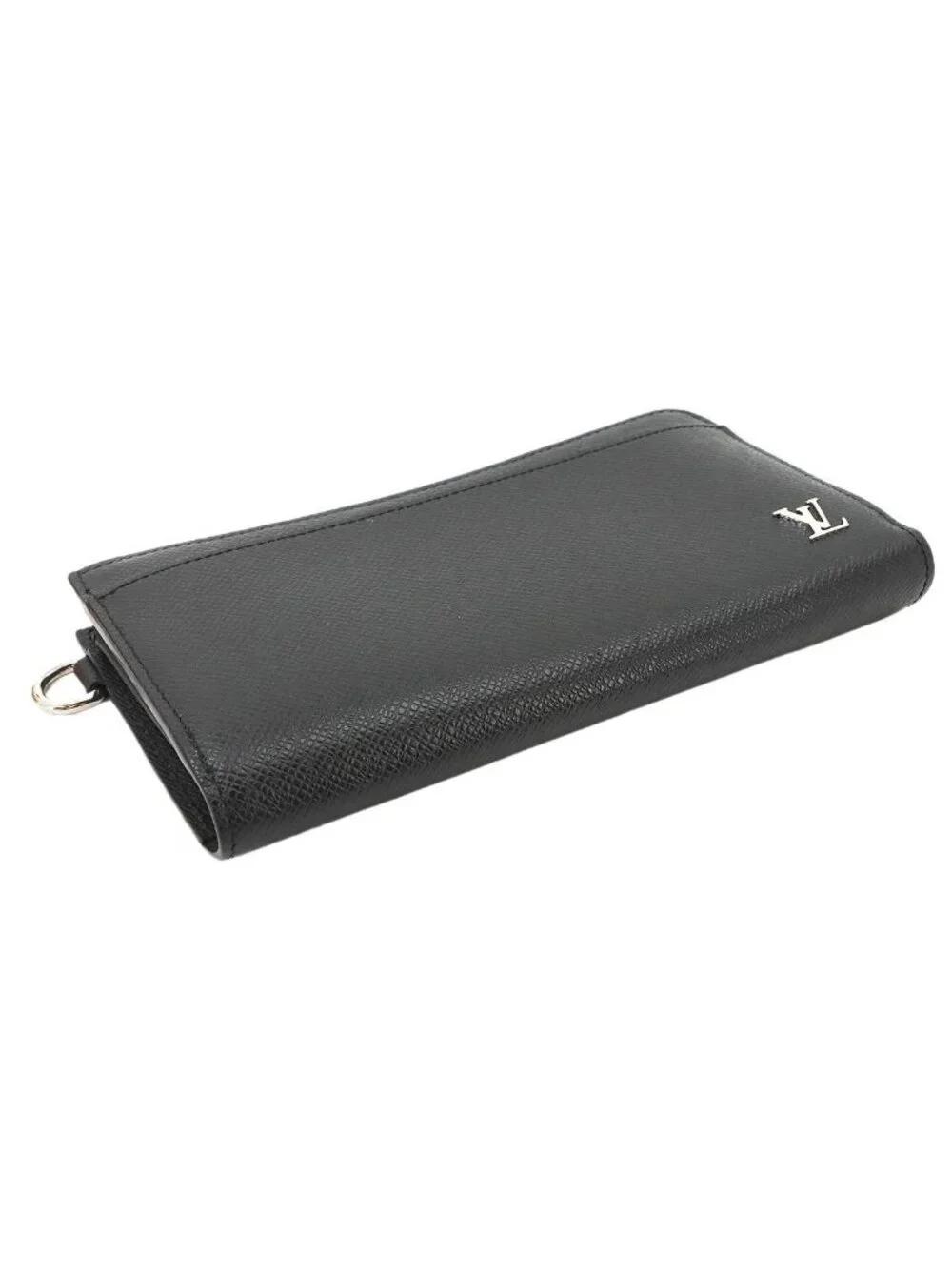 Louis Vuitton Taiga Zippy Dragonne L-shaped Zipper Wallet Leather Noir